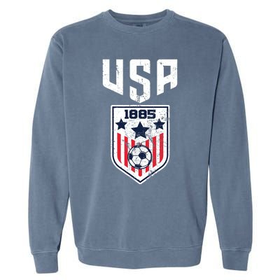 USA Soccer Team 1885 Cool Futbol Equipment Garment-Dyed Sweatshirt