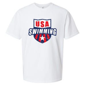 Usa Swimming Team Sports Athlete Us Swim Aquatic Sueded Cloud Jersey T-Shirt