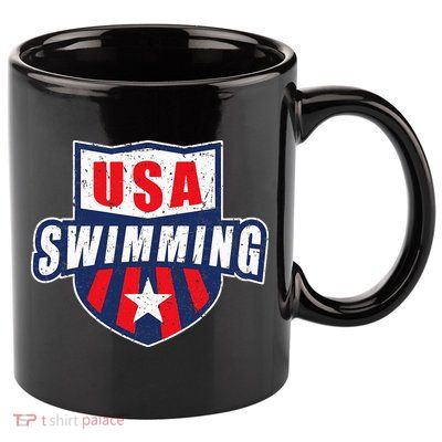 Usa Swimming Team Sports Athlete Us Swim Aquatic 11oz C Handle Ceramic Mug