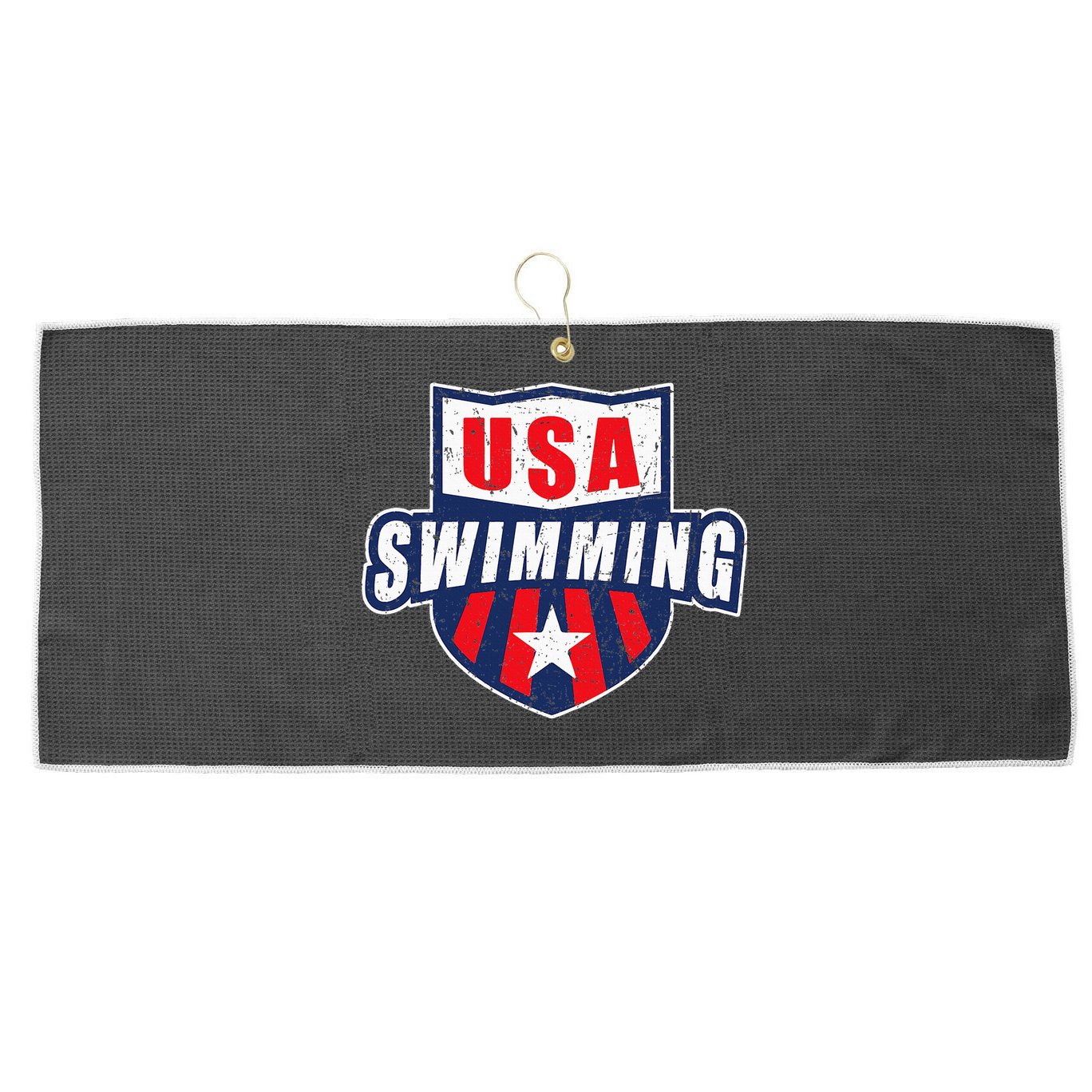 Usa Swimming Team Sports Athlete Us Swim Aquatic Large Microfiber Waffle Golf Towel