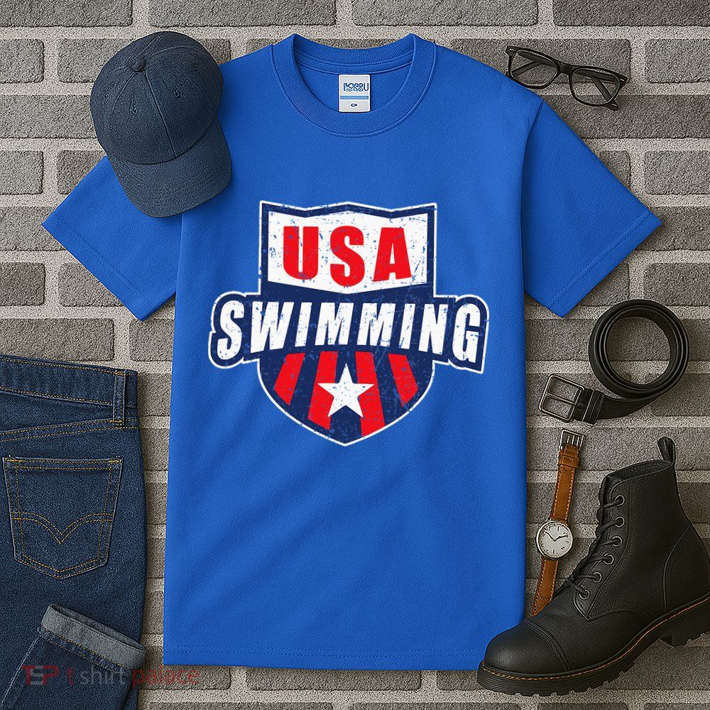Usa Swimming Team Sports Athlete Us Swim Aquatic Tall T-Shirt