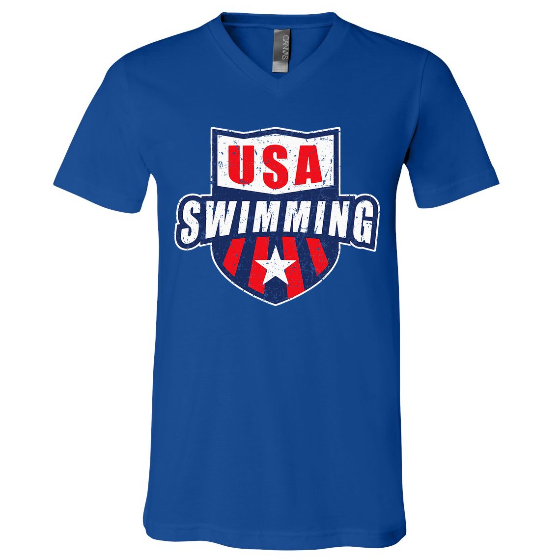 Usa Swimming Team Sports Athlete Us Swim Aquatic V-Neck T-Shirt