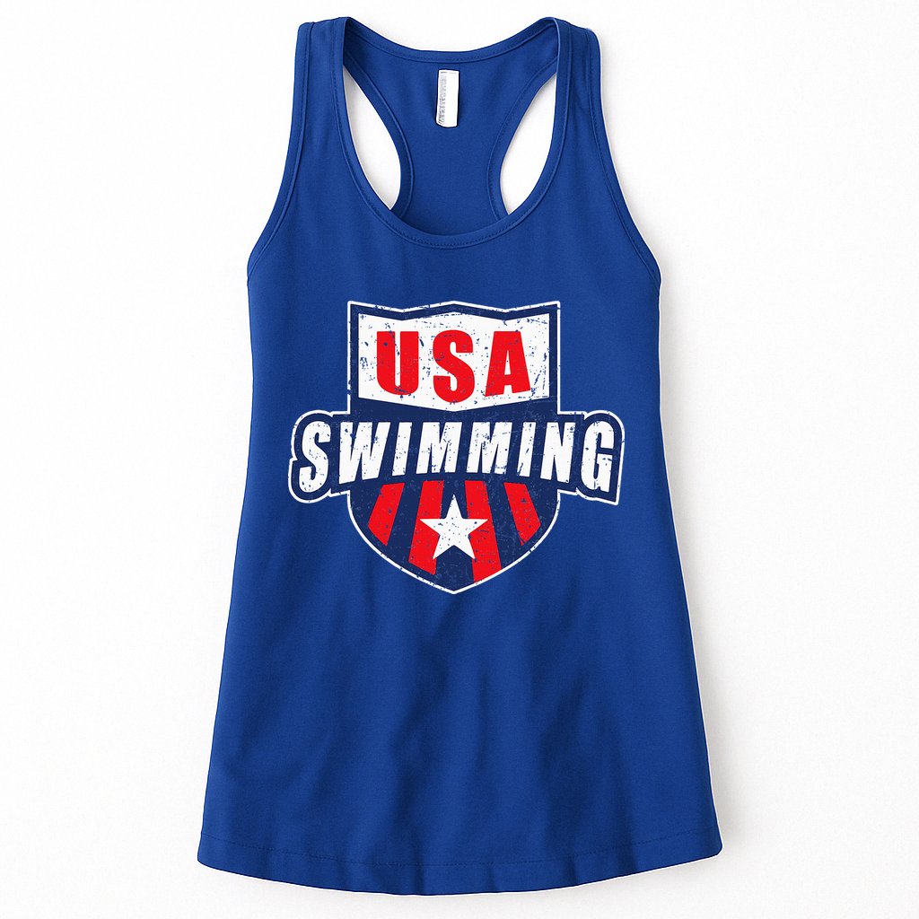 Usa Swimming Team Sports Athlete Us Swim Aquatic Womens Tank Top