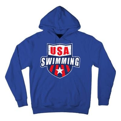 Usa Swimming Team Sports Athlete Us Swim Aquatic Tall Hoodie
