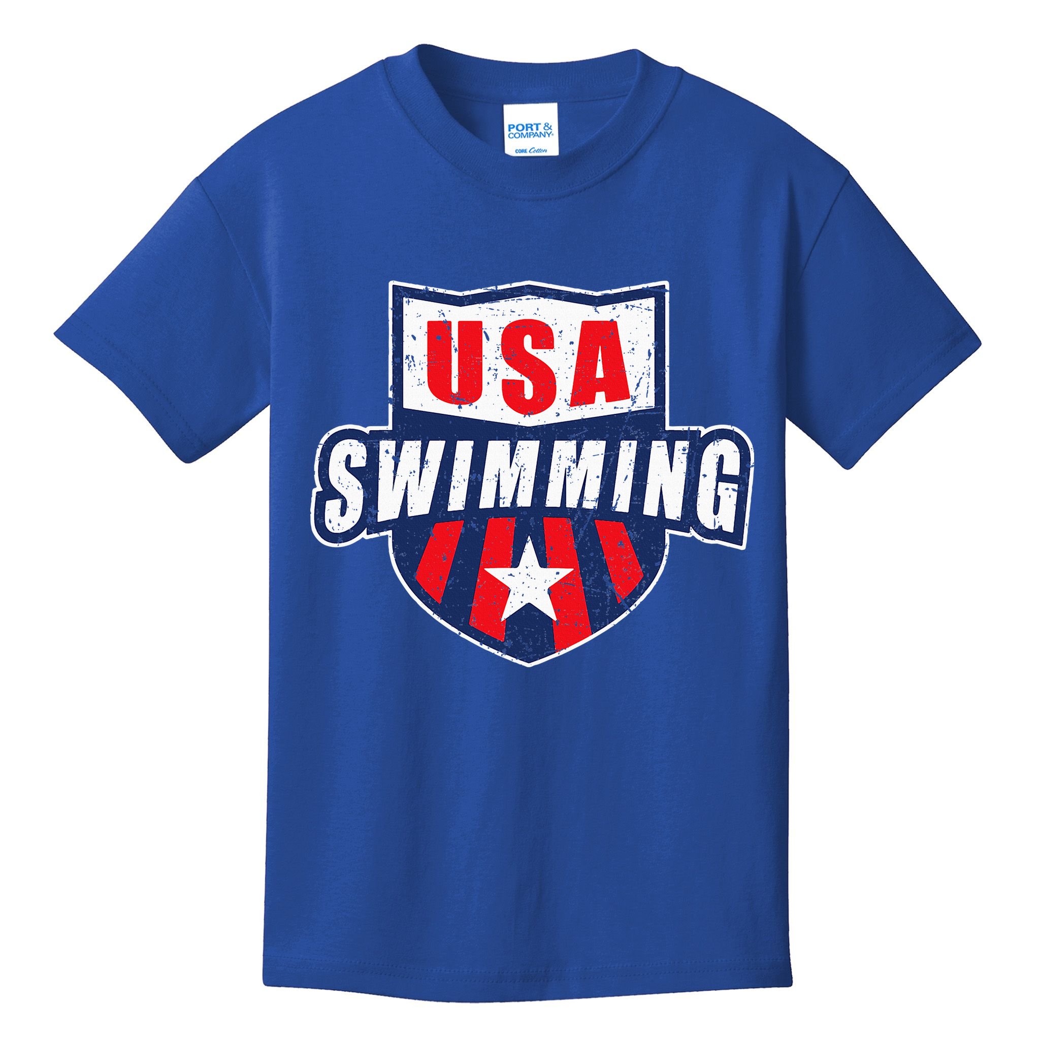 Usa Swimming Team Sports Athlete Us Swim Aquatic Kids T-Shirt