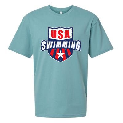 USA Swimming Team Sports Athlete US Swim Aquatic Design Sueded Cloud Jersey T-Shirt