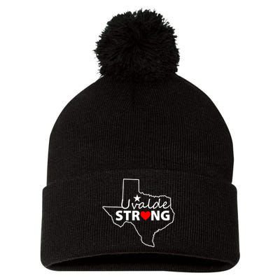 Uvalde Strong Texas Strong Pom Pom 12in Knit Beanie