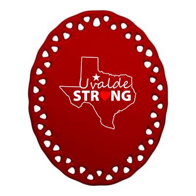 Uvalde Strong Texas Strong Ceramic Oval Ornament