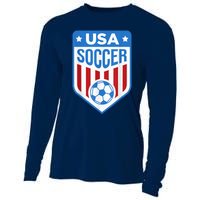 USA Soccer Team Support the Team Shirt USA Flag Football Cooling Performance Long Sleeve Crew