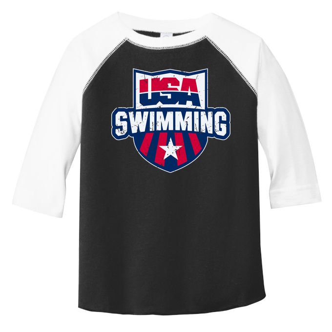 Usa Swimming Team Sports Athlete Us Swim Aquatic Toddler Fine Jersey T-Shirt