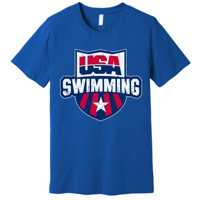 Usa Swimming Team Sports Athlete Us Swim Aquatic Premium T-Shirt