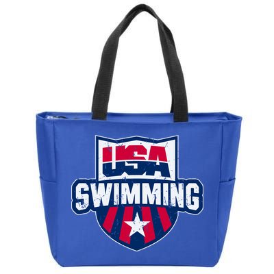 Usa Swimming Team Sports Athlete Us Swim Aquatic Zip Tote Bag