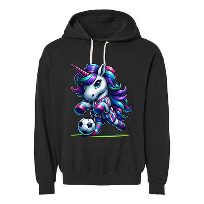 Unicorn Soccer Team Player Garment-Dyed Fleece Hoodie