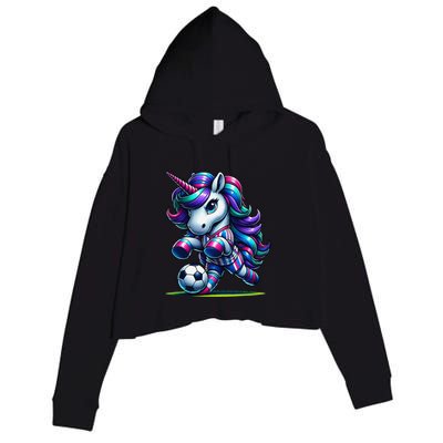 Unicorn Soccer Team Player Crop Fleece Hoodie