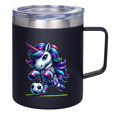 Unicorn Soccer Team Player 12oz Stainless Steel Coffee Mug