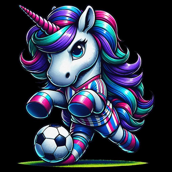 Unicorn Soccer Team Player Cropped Pullover Crew