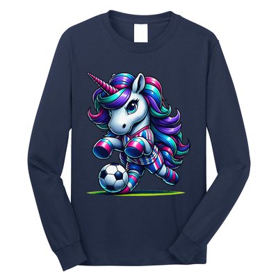 Unicorn Soccer Team Player Long Sleeve Shirt