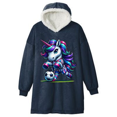 Unicorn Soccer Team Player Hooded Wearable Blanket