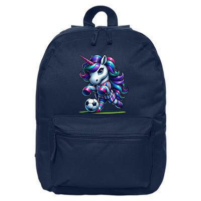 Unicorn Soccer Team Player 16 in Basic Backpack