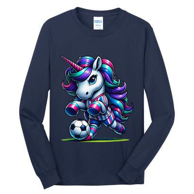 Unicorn Soccer Team Player Tall Long Sleeve T-Shirt