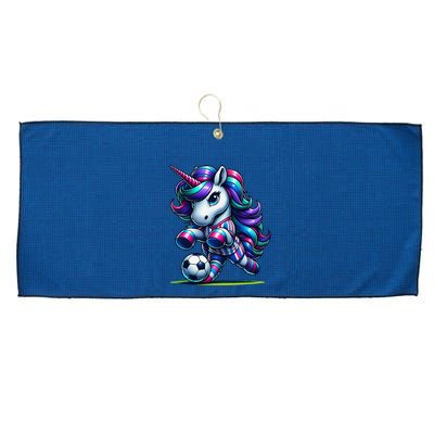 Unicorn Soccer Team Player Large Microfiber Waffle Golf Towel