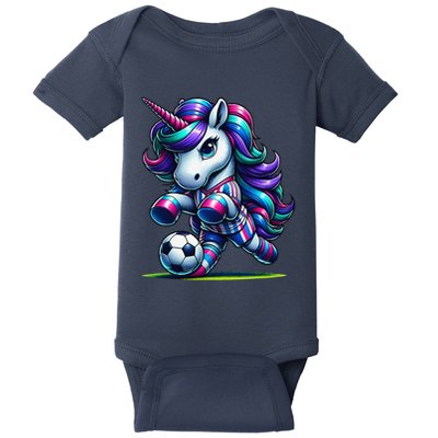 Unicorn Soccer Team Player Baby Bodysuit