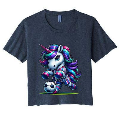 Unicorn Soccer Team Player Crop Top