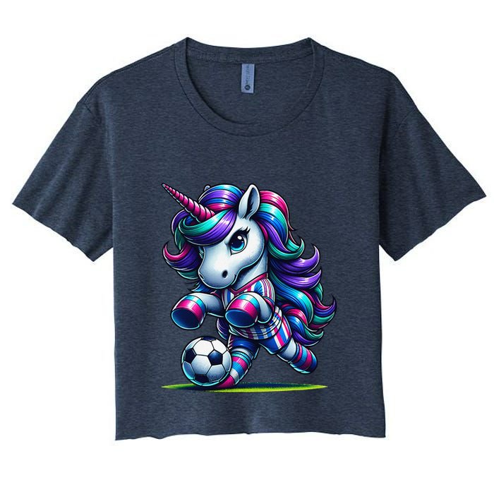 Unicorn Soccer Team Player Crop Top