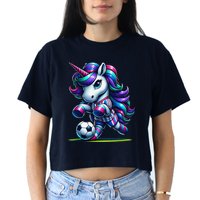 Unicorn Soccer Team Player Crop Top
