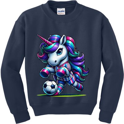 Unicorn Soccer Team Player Kids Sweatshirt