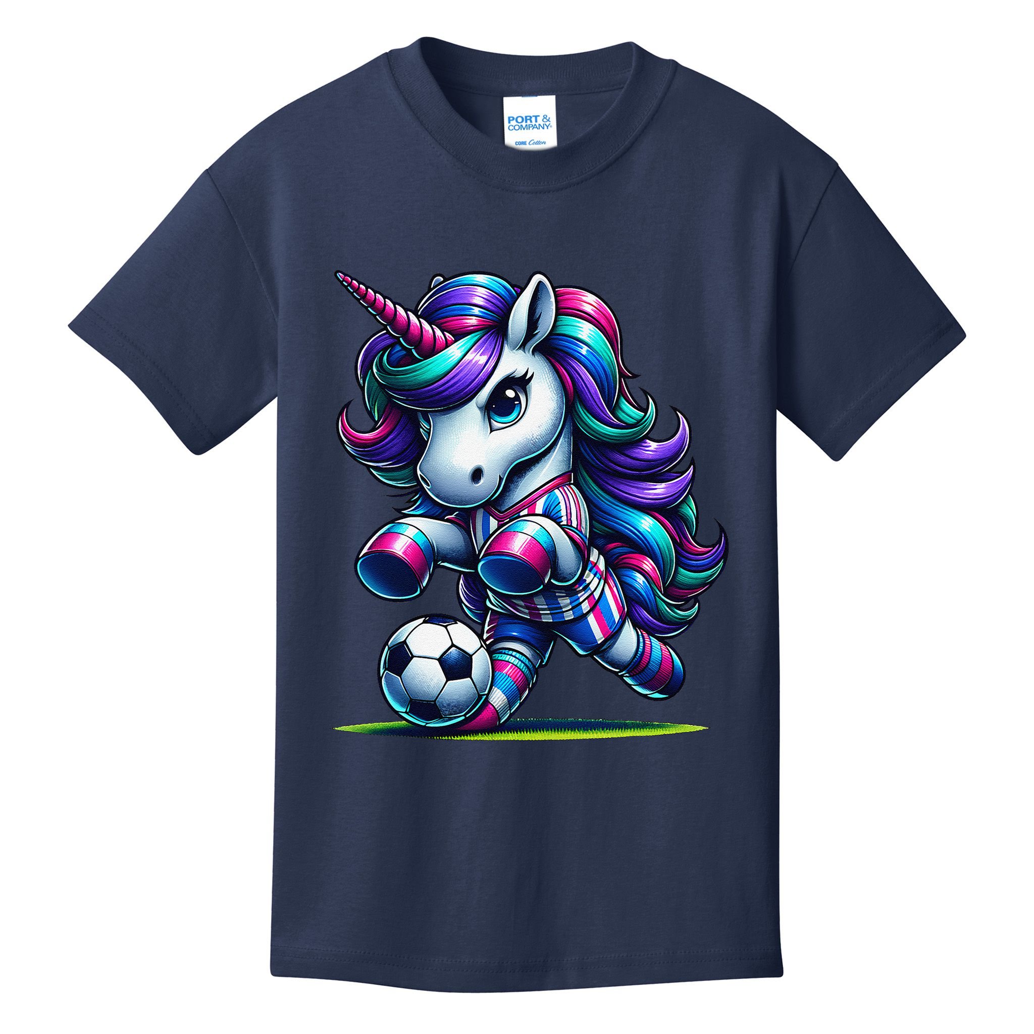 Unicorn Soccer Team Player Kids T-Shirt