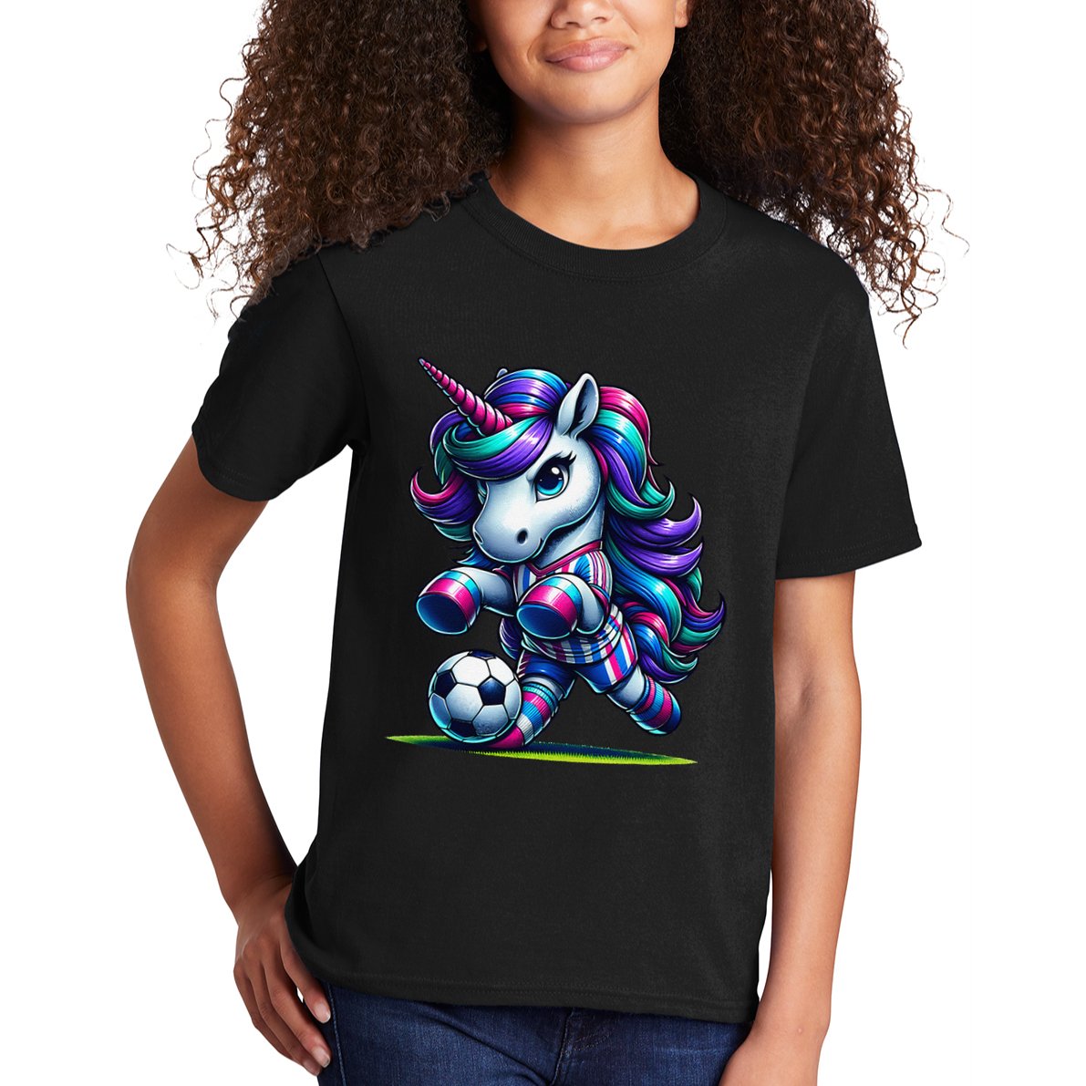 Unicorn Soccer Team Player Kids T-Shirt