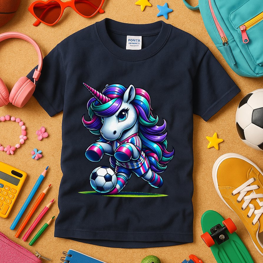 Unicorn Soccer Team Player Kids T-Shirt