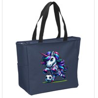 Unicorn Soccer Team Player Zip Tote Bag