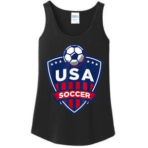 USA Soccer Team Support The Team Shirt USA Flag Football TShirt Ladies Essential Tank