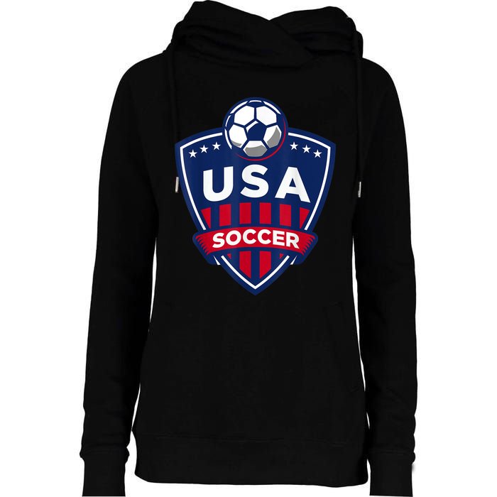 USA Soccer Team Support The Team Shirt USA Flag Football TShirt Womens Funnel Neck Pullover Hood