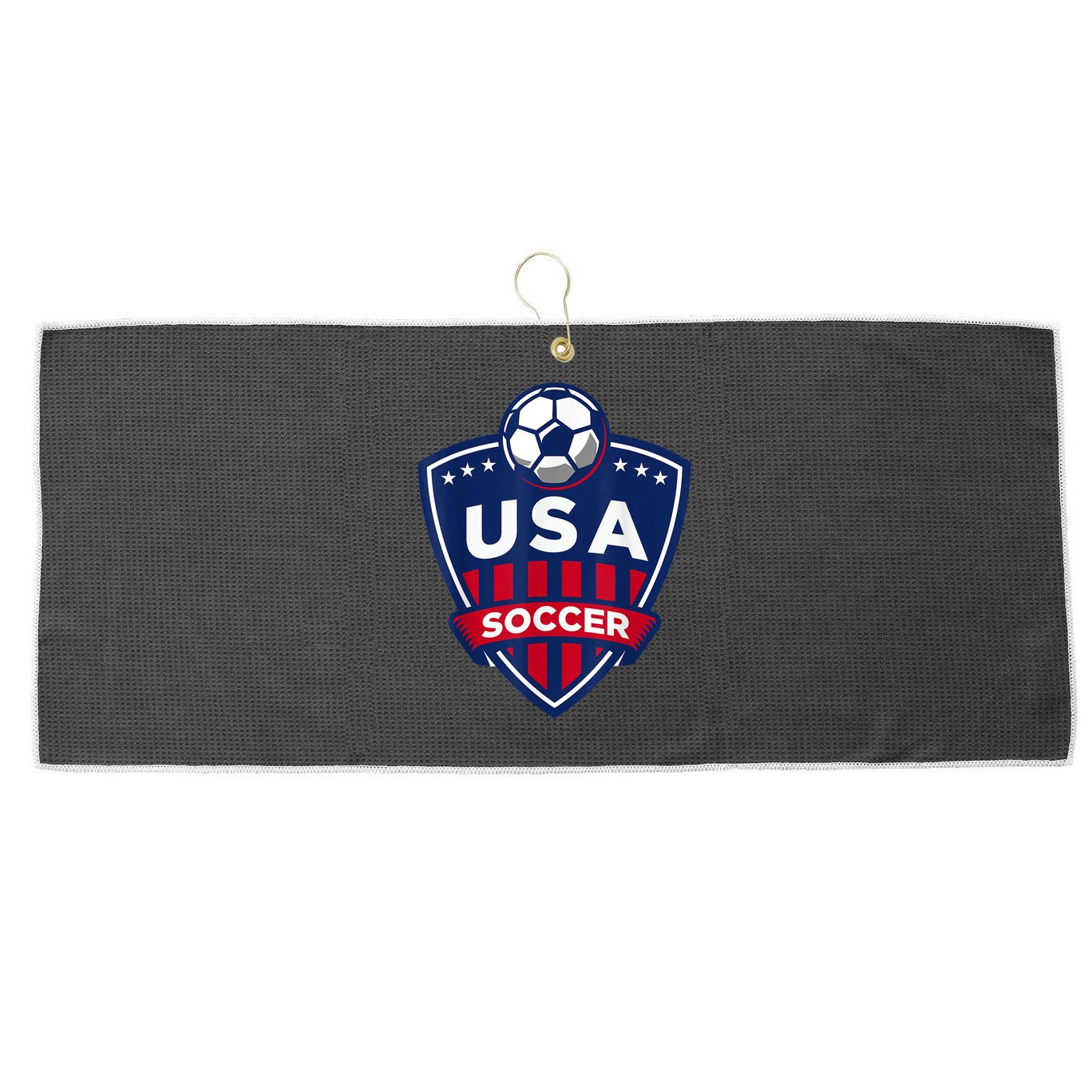 USA Soccer Team Support The Team Shirt USA Flag Football TShirt Large Microfiber Waffle Golf Towel