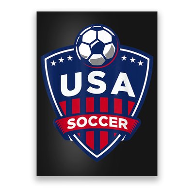 USA Soccer Team Support The Team Shirt USA Flag Football TShirt Poster