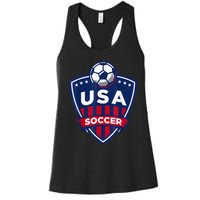 USA Soccer Team Support The Team Shirt USA Flag Football TShirt Women's Racerback Tank