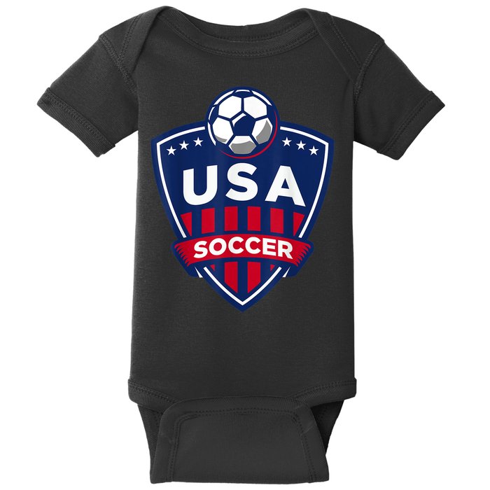 USA Soccer Team Support The Team Shirt USA Flag Football TShirt Baby Bodysuit