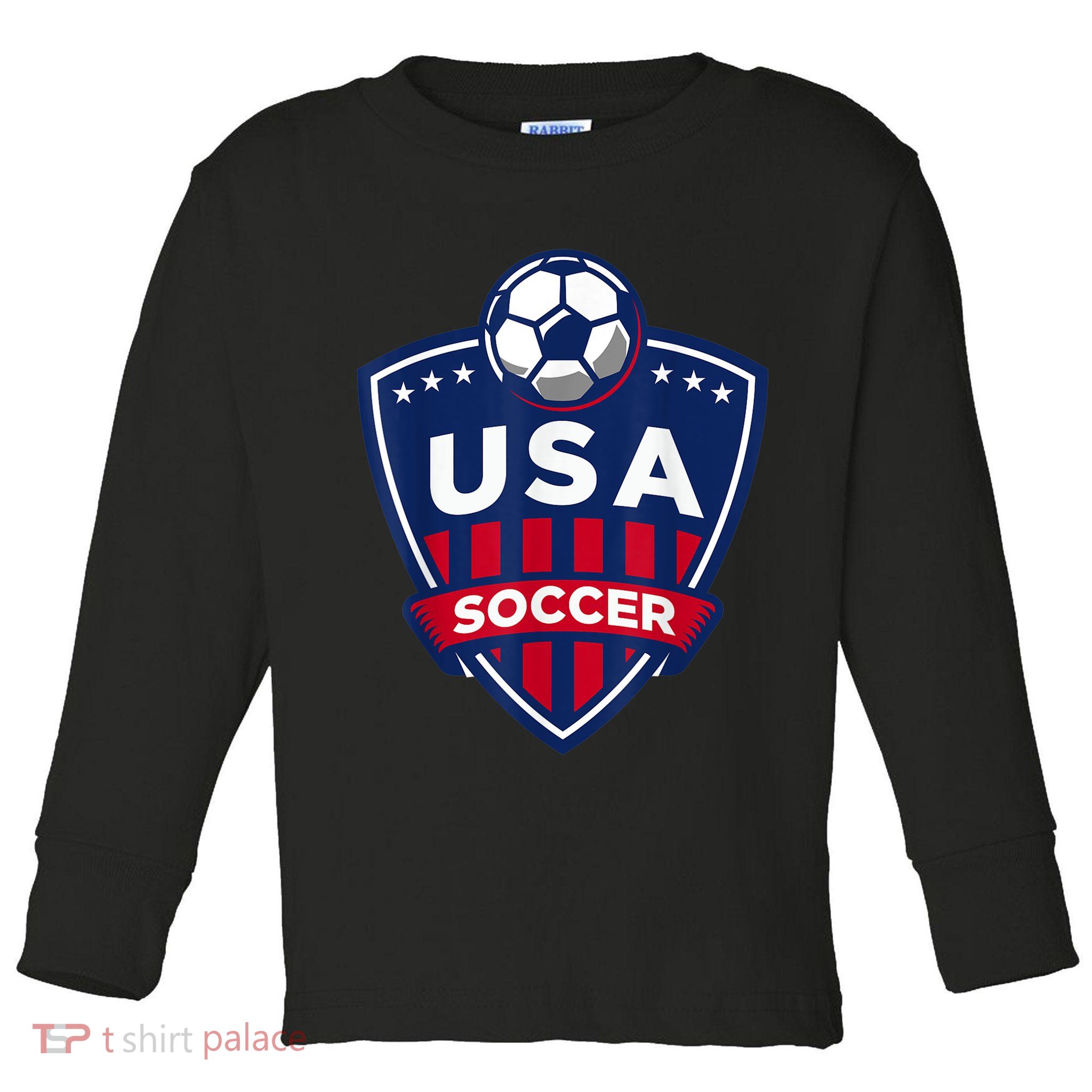 USA Soccer Team Support The Team Shirt USA Flag Football TShirt Toddler Long Sleeve Shirt