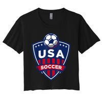 USA Soccer Team Support The Team Shirt USA Flag Football TShirt Women's Crop Top Tee