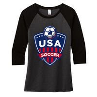 USA Soccer Team Support The Team Shirt USA Flag Football TShirt Women's Tri-Blend 3/4-Sleeve Raglan Shirt