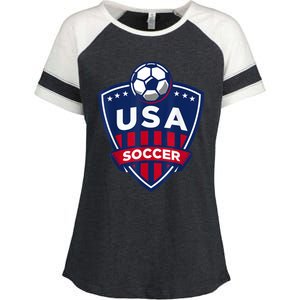 USA Soccer Team Support The Team Shirt USA Flag Football TShirt Enza Ladies Jersey Colorblock Tee