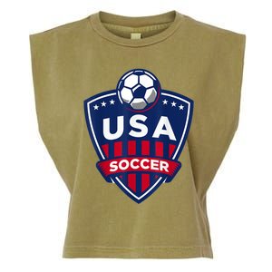 USA Soccer Team Support The Team Shirt USA Flag Football TShirt Garment-Dyed Women's Muscle Tee