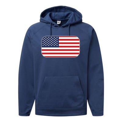 US Team Flag American Clothing For Sports Events Performance Fleece Hoodie