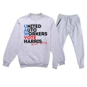 Union Strong Uaw For Harris 2024 Premium Crewneck Sweatsuit Set