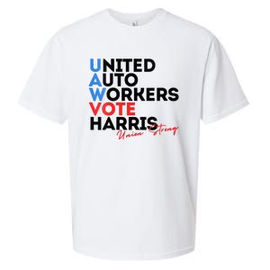 Union Strong Uaw For Harris 2024 Sueded Cloud Jersey T-Shirt