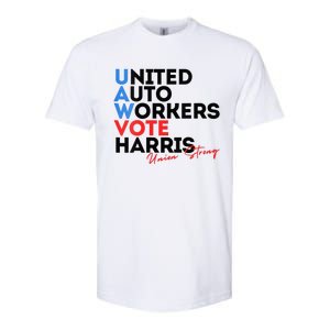 Union Strong Uaw For Harris 2024 Softstyle CVC T-Shirt