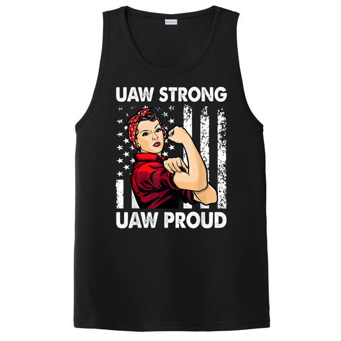 UAW Strong UAW Proud Union Pride UAW Laborer Worker PosiCharge Competitor Tank